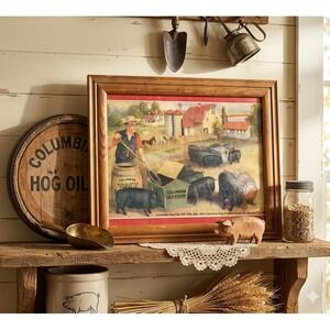 Columbian Hog Oiler Framed Print Limited Edition 109/1750 Farmhouse Decor Hog